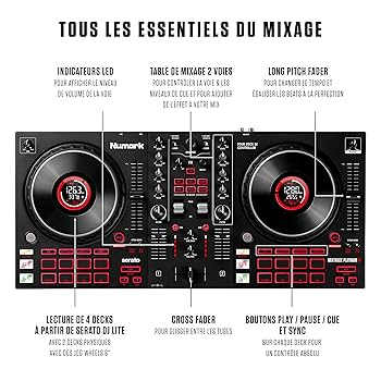 その他 MIXTRACKPLATINUM NumarkIndustries Numark Mixtrack Platinum - Contrôleur DJ 4 Voies, LCD, Jog